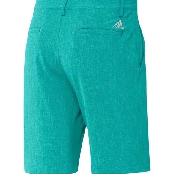 New Adidas Men's 40 Golf Shorts Crosshatch SH Semi Mint Green Rush HA6221 - Picture 3 of 3